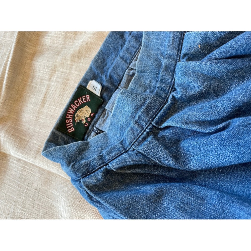 Bushwacker Blue Denim Jean Skirt Elastic‎ Waist Size 10